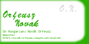 orfeusz novak business card