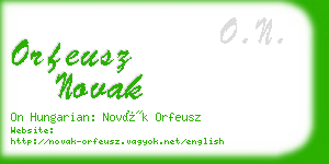 orfeusz novak business card